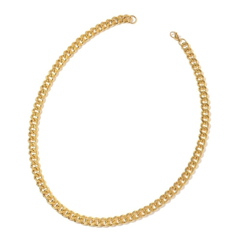 Gold Plated Stainless Steel Curb Necklace (24 in)